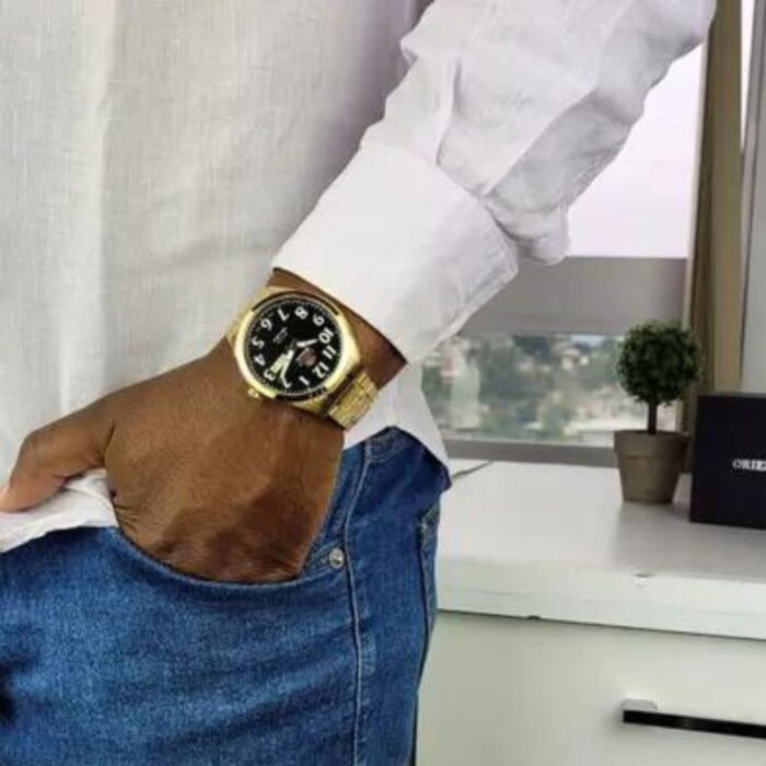 Relógio Orient Masculino Automático Dourado - 469GP074F P2KX - Image 6