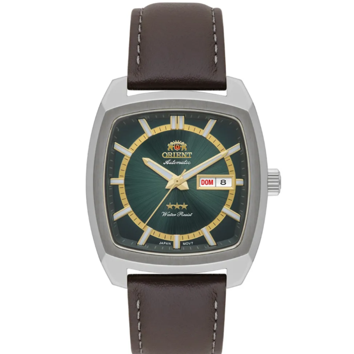 Relógio Orient Masculino Automático Verde Couro F49SC031 E1NX - Image 1
