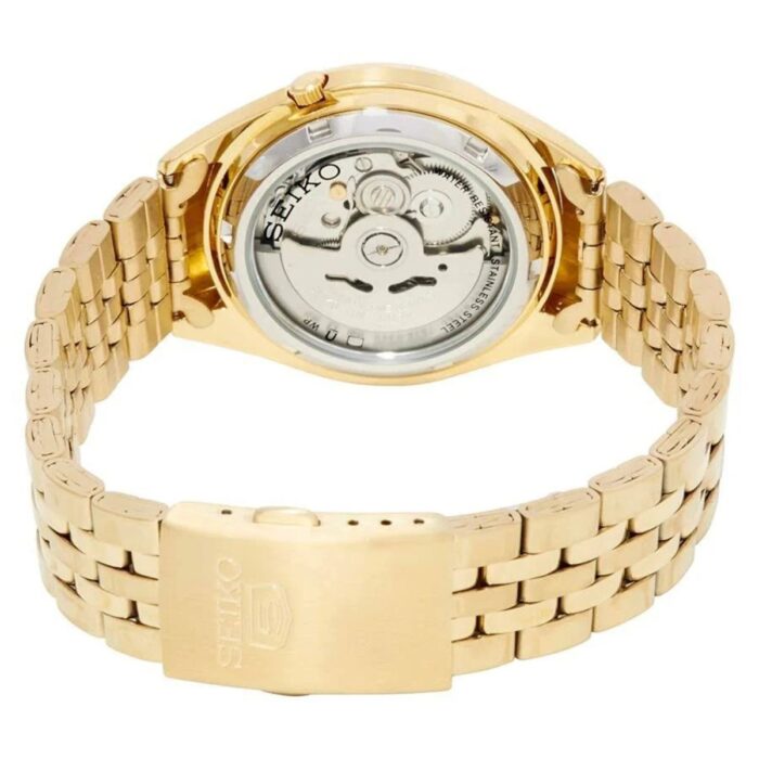 Relógio Seiko 5 Masculino Automático Dourado SNKL26B1 B1KX - Image 3