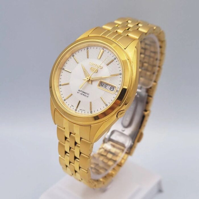 Relógio Seiko 5 Masculino Automático Dourado SNKL26B1 B1KX - Image 4
