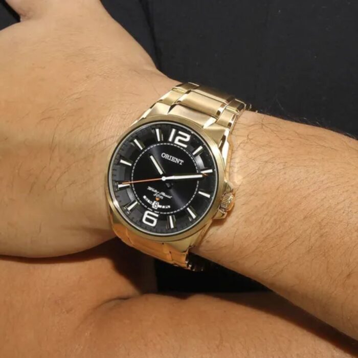 Relógio Orient Masculino Dourado Preto - MGSS1157 P2KX - Image 6
