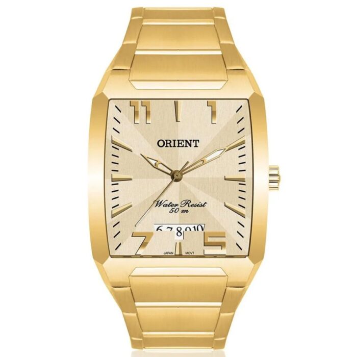 Relógio Orient Masculino Dourado Quadrado - GGSS1007 S2KX - Image 1