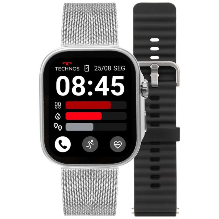 Smartwatch Technos Connect Max Call Prata - TMAXCAB/9K - Image 1