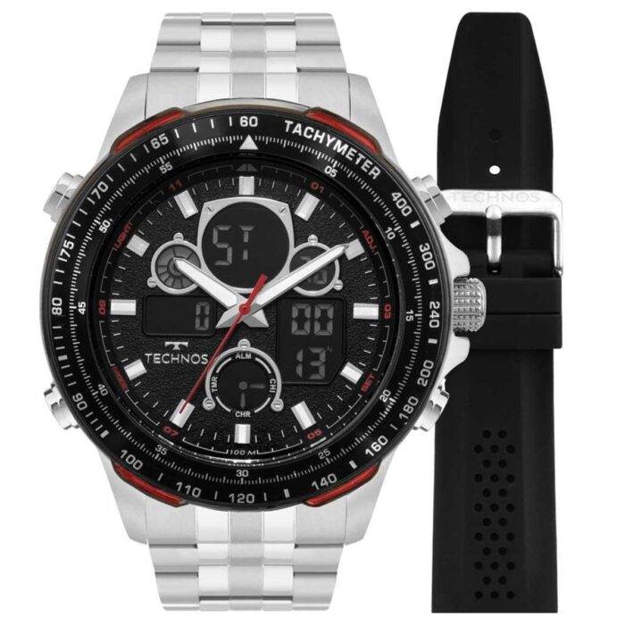 Relógio Technos Masculino Digitech Prata - BJ4130AD/T1P - Image 1