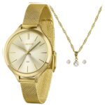 Relógio Lince Kit Feminino Analógico Dourado LRGM022L36 C1KX