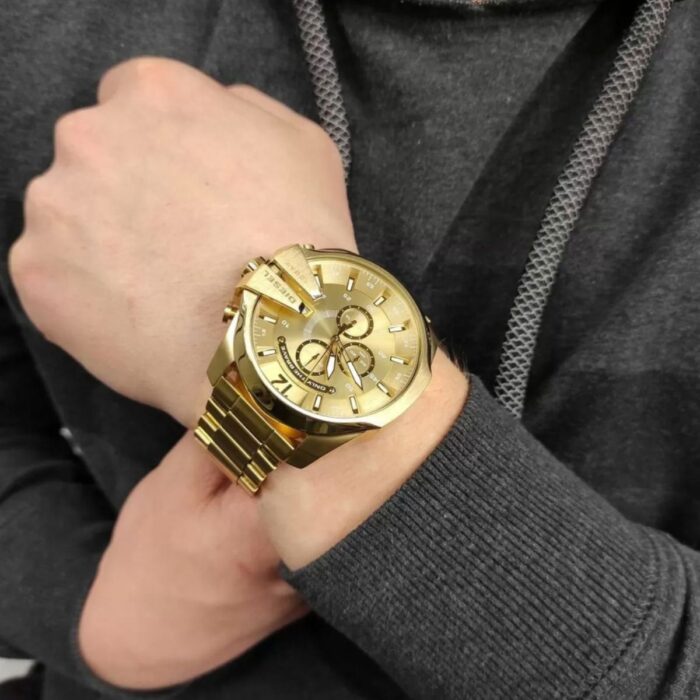 Relógio Diesel Masculino Mega Chief Dourado - DZ4360B1 C2KX - Image 6