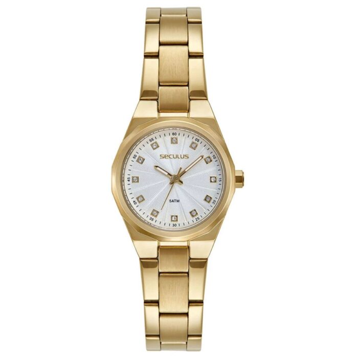 Relógio Seculus Feminino Texturizado Dourado - 23733LPSVDS1 - Image 1