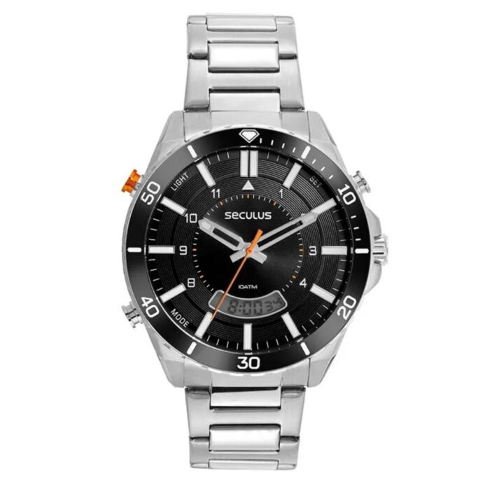 Relógio Seculus Masculino Anadigi Aço Prata - 77218G0SVNA1 - Image 1