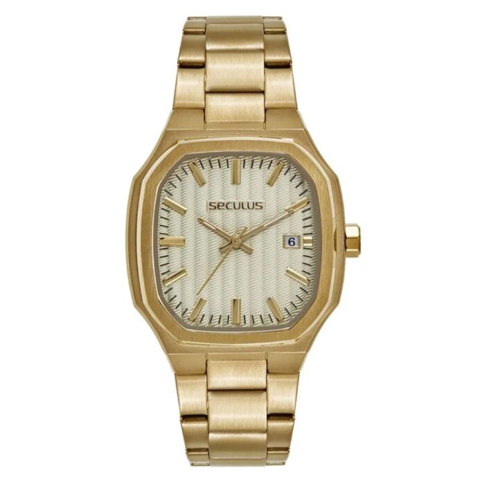 Relógio Seculus Masculino Quadrado Dourado - 44268GPSVDA1 - Image 1