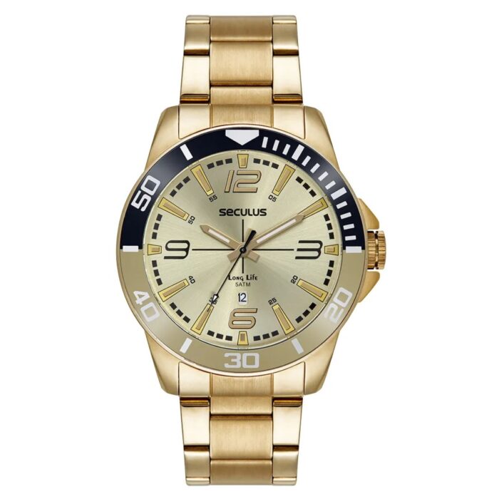 Relógio Seculus Masculino Dourado Analógico - 44212GPSVDA3 - Image 1