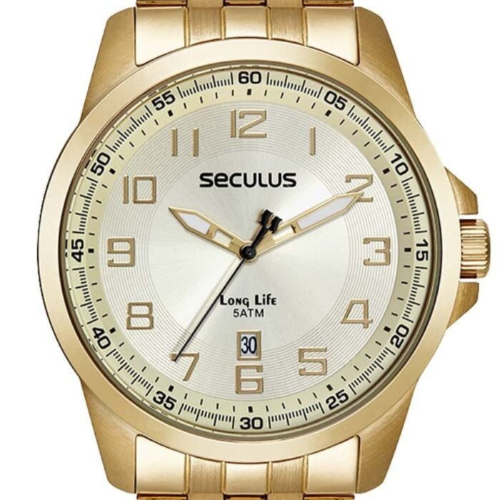 Relógio Seculus Masculino Long Life Dourado - 44200GPSVDA2 - Image 2