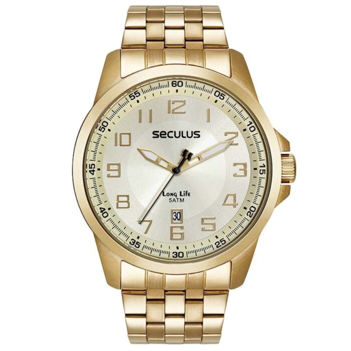 Relógio Seculus Masculino Long Life Dourado - 44200GPSVDA2 - Image 1