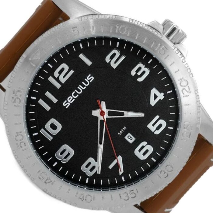 Relógio Seculus Masculino Silicone Marrom - 44223G0SVNU1 - Image 2