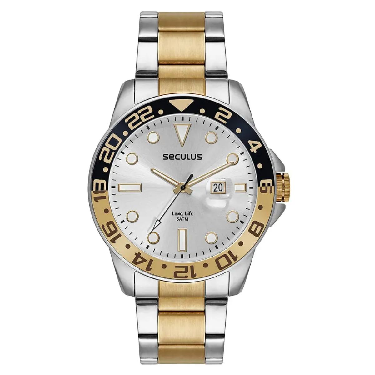 15387631994-1.jpg Relógio Seculus Masculino Bicolor Long Life - 44210GPSVBA5 - Imagem 1