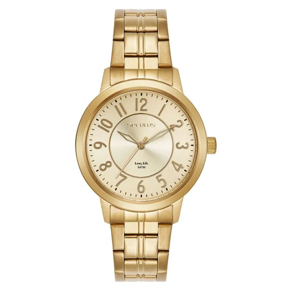 15387892573-1.jpg Relógio Seculus Feminino Madrepérola Dourado - 44311LPSVDA1 - Imagem 1